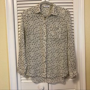 Delia*s cat print button down shirt